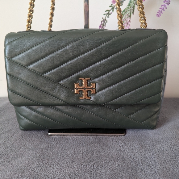 Tory Burch Small Dark Green Kira Chevron Crossbody - Picture 2 of 9